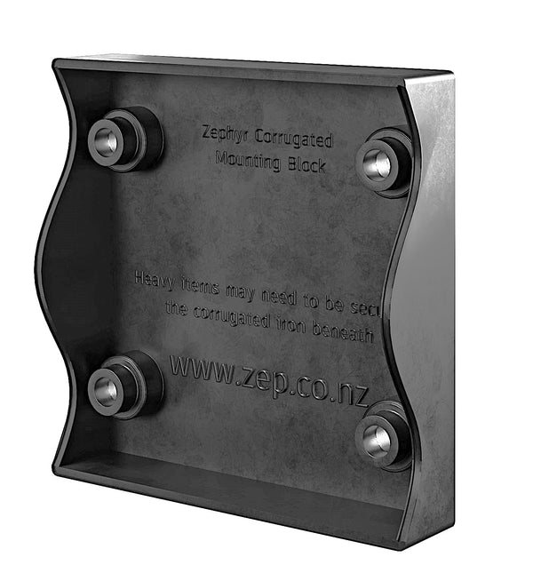Zephyr Corrugated Mounting Block Black