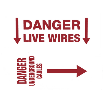 Danger Underground Cable (Vertical) / Danger Live Wires (Horizontal) Reversible Sign