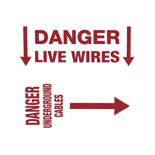 Danger Underground Cable (Vertical) / Danger Live Wires (Horizontal) Reversible Sign