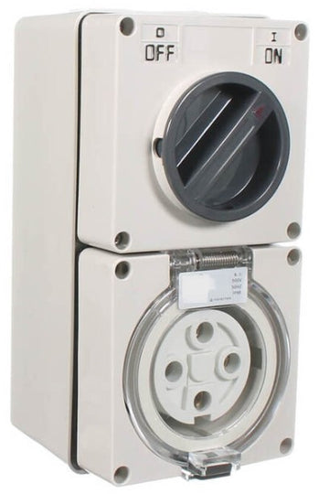 50 Amp Switched Socket 4 x Round Pins IP66