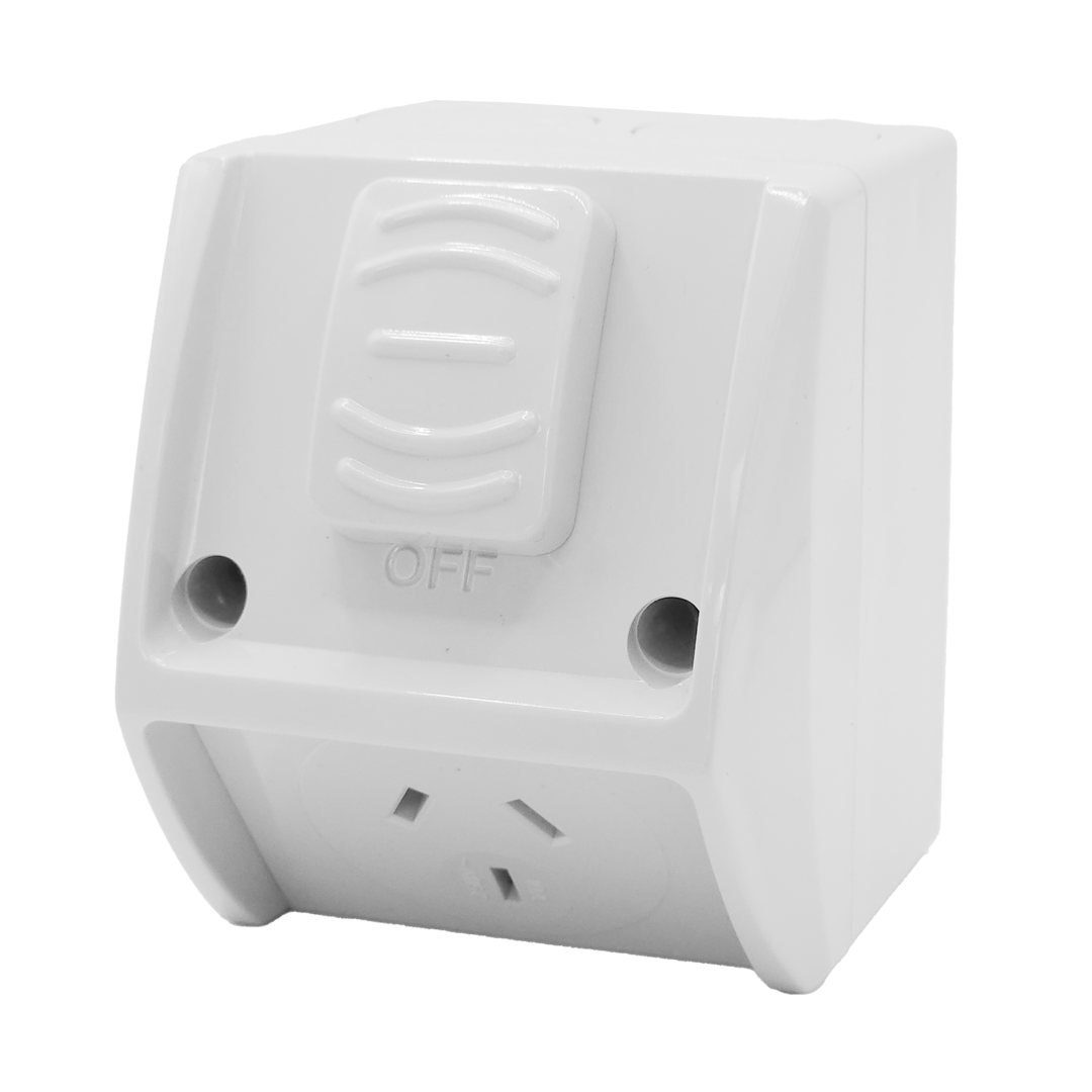 Zephyr Outdoor Power Point Single 15amp Grey IP53