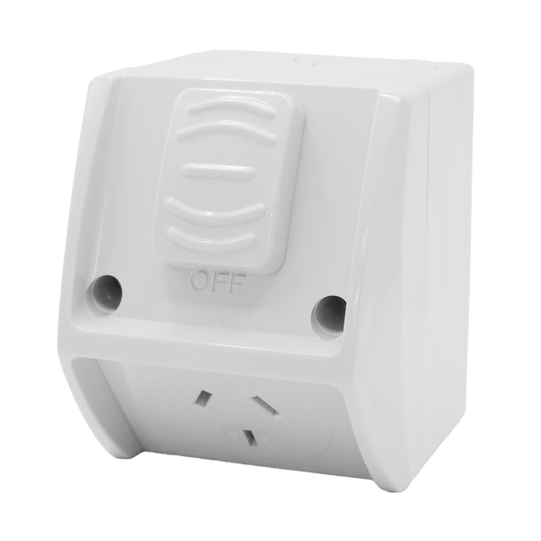 Zephyr Outdoor Power Point Single 10amp Grey IP53