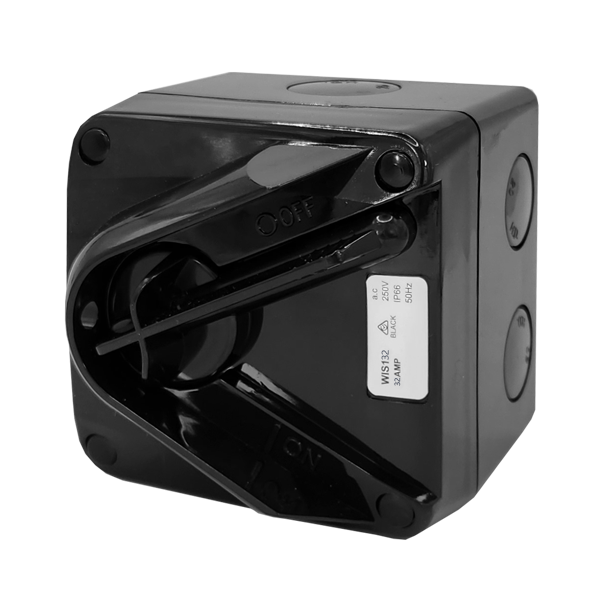 Zephyr Mini Isolator Switch Black - 32A 1P 250V