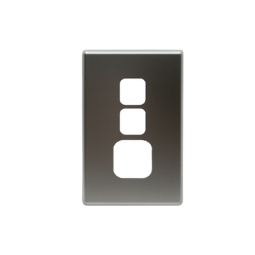 Single Horizontal Power Point Extra Switch Silver Cover Plate