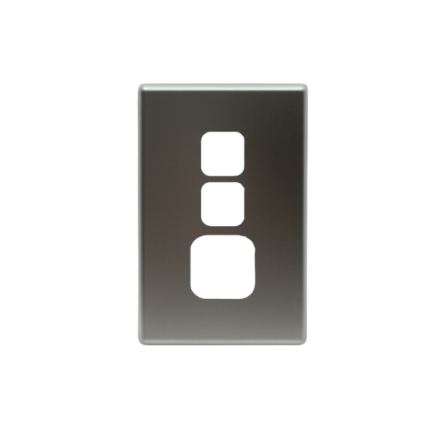 Single Horizontal Power Point Extra Switch Silver Cover Plate