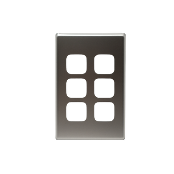6 Gang Silver Cover Plate