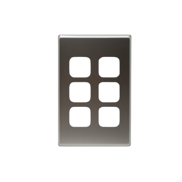 6 Gang Silver Cover Plate