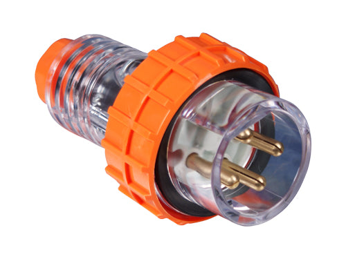 16 Amp Straight Plug 4 x Round Pins IP66