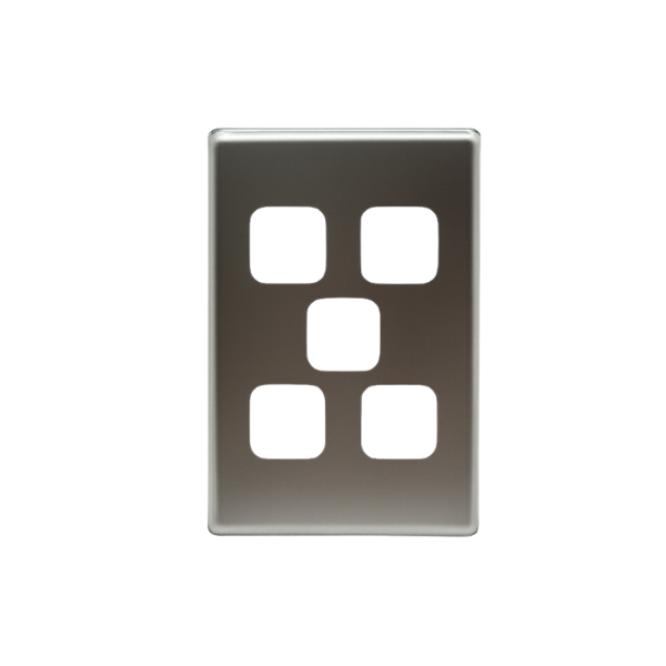 5 Gang Silver Cover Plate