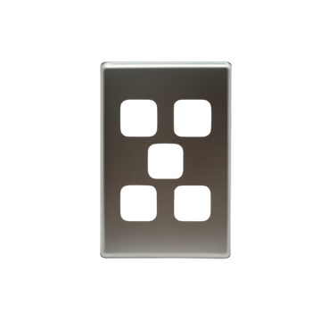 5 Gang Silver Cover Plate