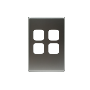 4 Gang Silver Cover Plate