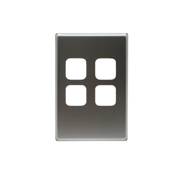 4 Gang Silver Cover Plate