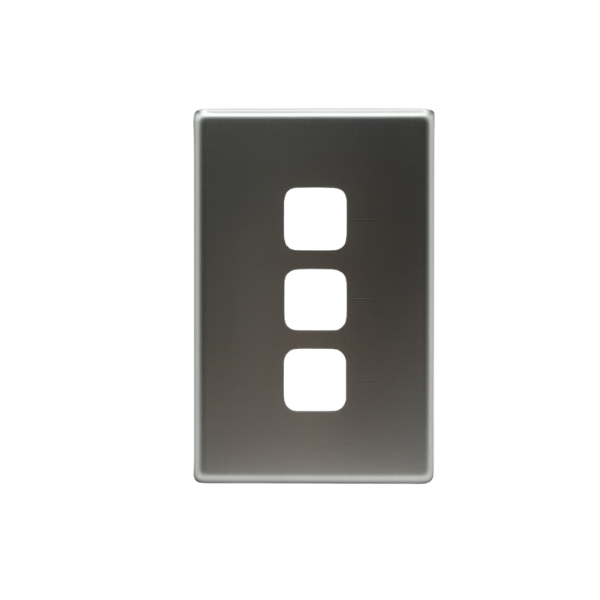 3 Gang Silver Cover Plate