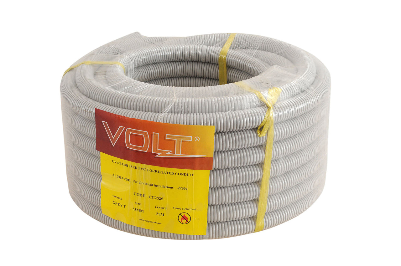 Flexible Conduit 25mm x 1 Meter Grey