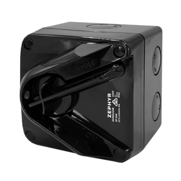 Zephyr Mini Isolator Switch Black - 20A 2P 250V