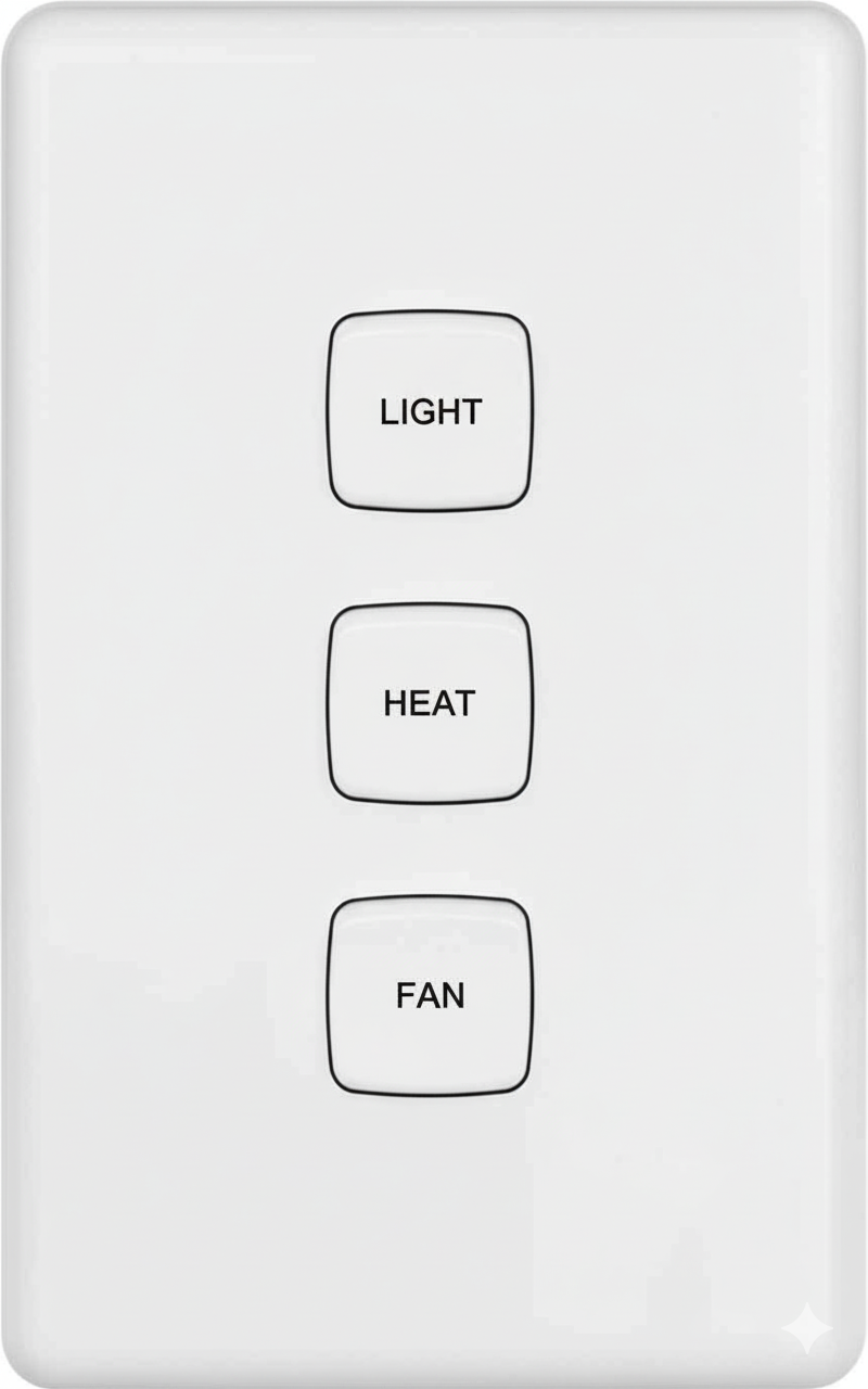 Bathroom Switch Light Heat Fan LBL003