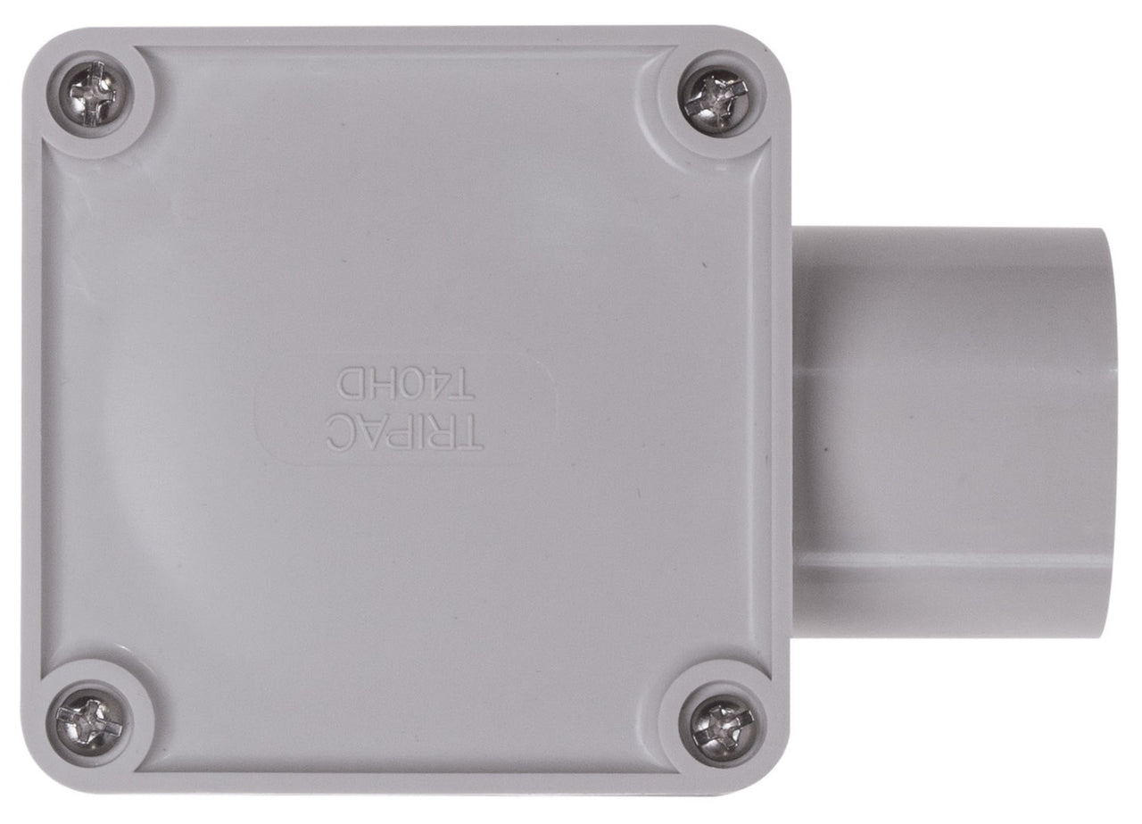 Conduit Box 40mm 1 Way Grey