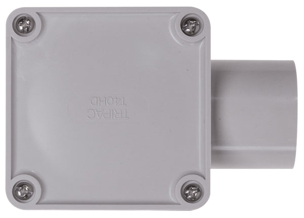 Conduit Box 40mm 1 Way Grey