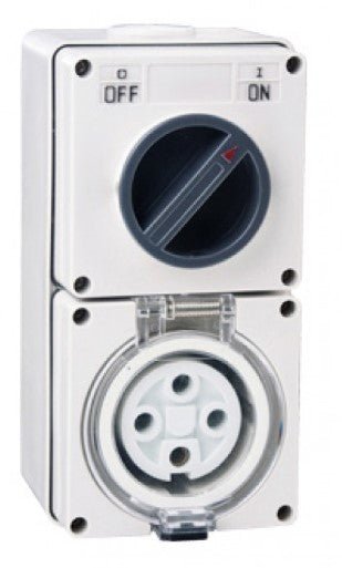 20 Amp Switched Socket 4 x Round Pins IP66