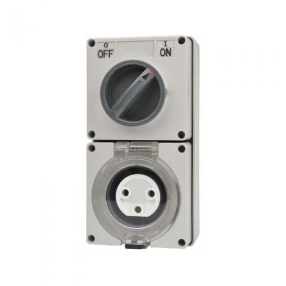 32 Amp Switched Socket 3 x Round Pins IP66