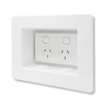 Recessed Wall Box w/ GPO & 2x Keystone Outlets - Double GPO included