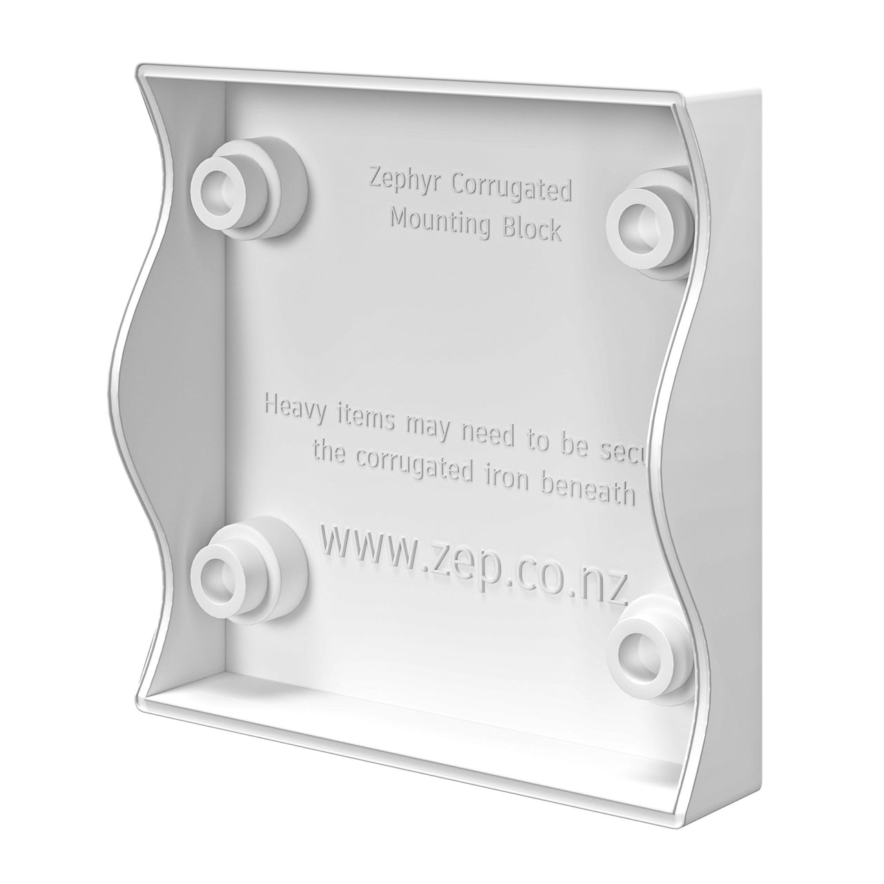 Zephyr Corrugated Mounting Block White