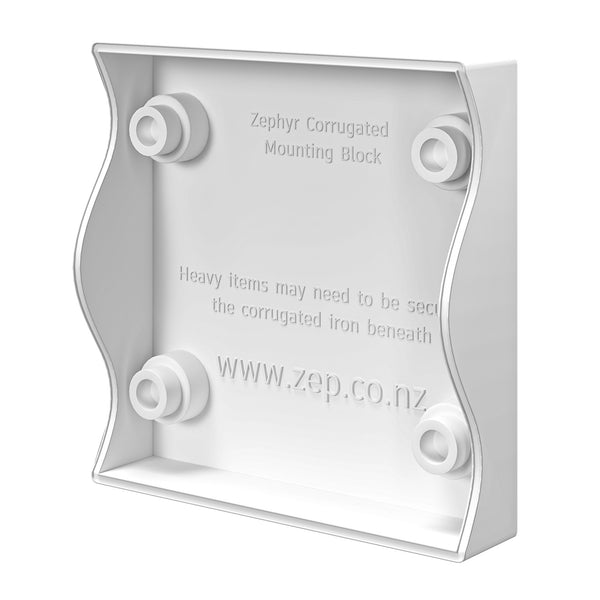 Zephyr Corrugated Mounting Block White
