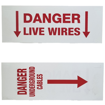 Danger Underground Cable (Vertical) / Danger Live Wires (Horizontal) Reversible Sign