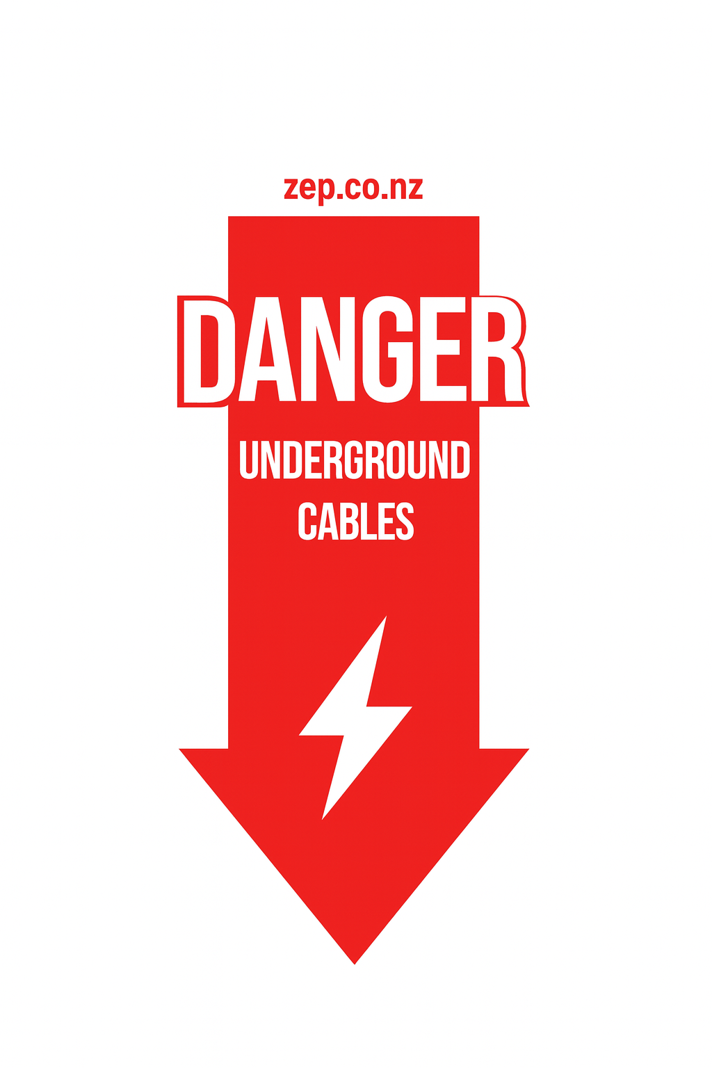 Danger Underground Cables - Vertical Sticker