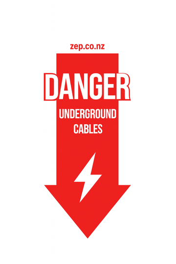 Danger Underground Cables - Vertical Sticker