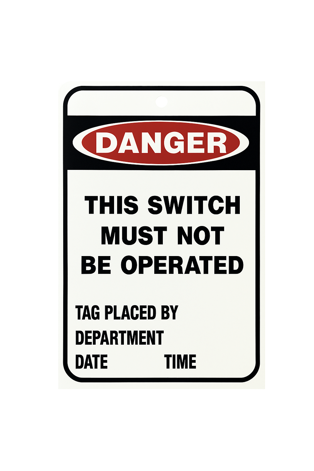 This Switch Must Not be Operat