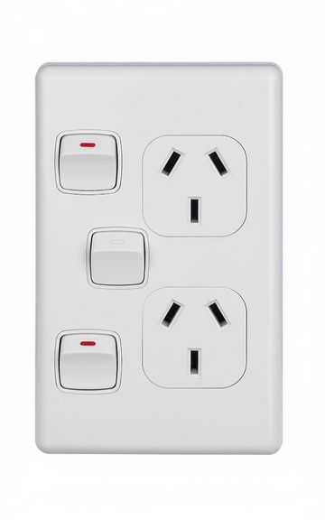 Double Vertical Power Point with Extra Switch