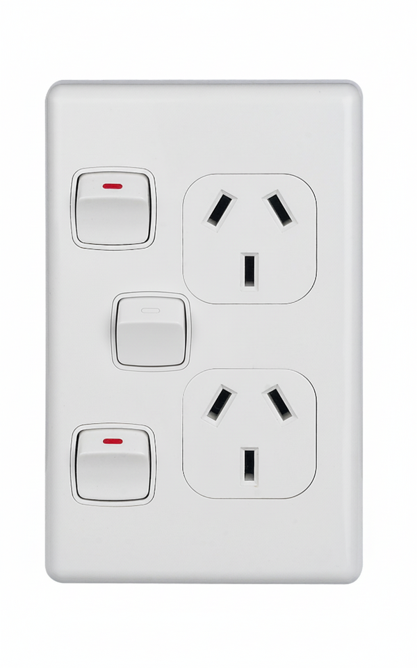 Double Vertical Power Point with Extra Switch