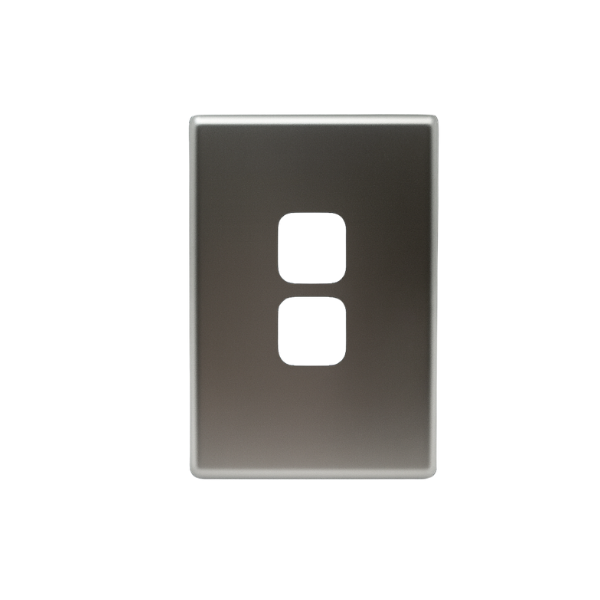 2 Gang Silver Cover Plate