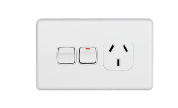 10 Amp Single Horizontal Power Point with Switch