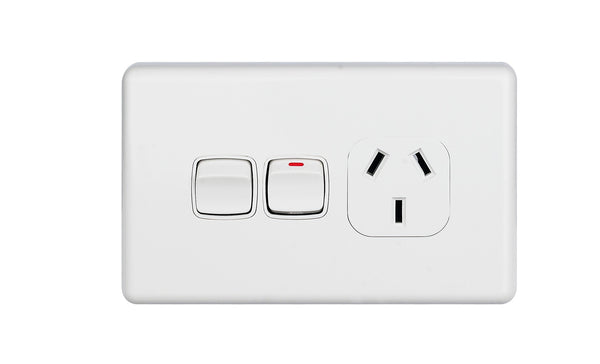 10 Amp Single Horizontal Power Point with Switch