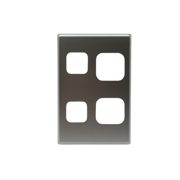 Double Vertical Power Point Stainless Cover Plate