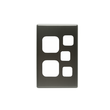 Double Vertical Power Point Extra Switch Silver Cover Plate