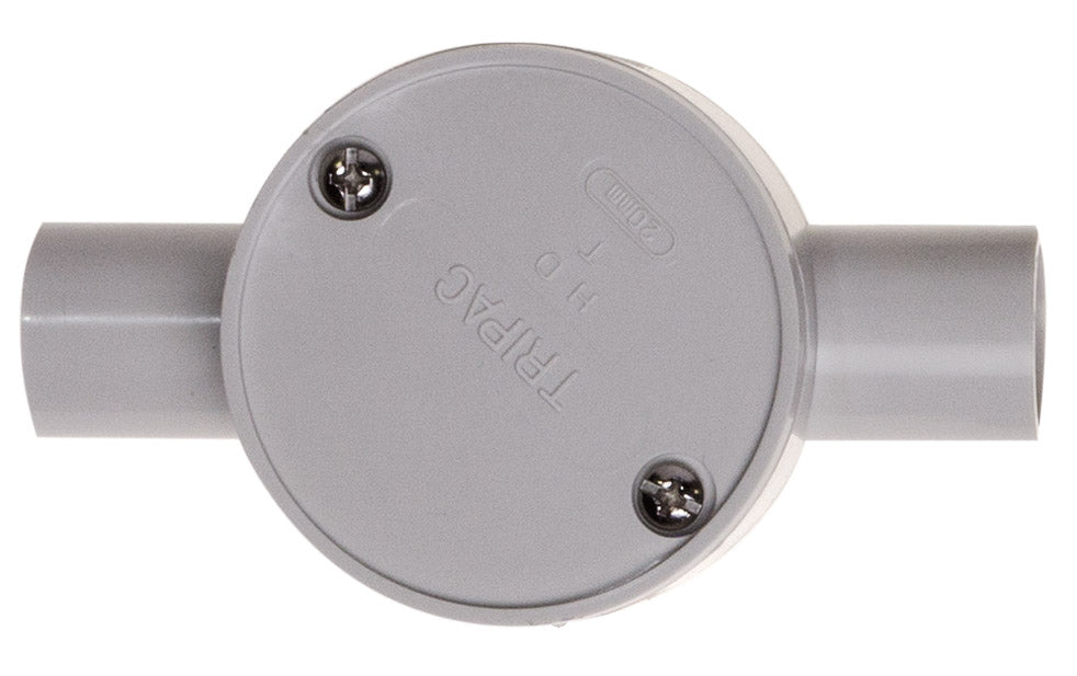 Conduit Box 20mm 2 Way Grey