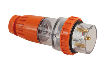 32 Amp Straight Plug 5 x Round Pins IP66