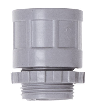 Conduit Adaptor Plain To Screw 25mm Grey