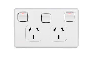 Double Vertical Power Point with Extra Switch