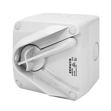 Zephyr Mini Isolator Switch Grey - 20A 2P 250V