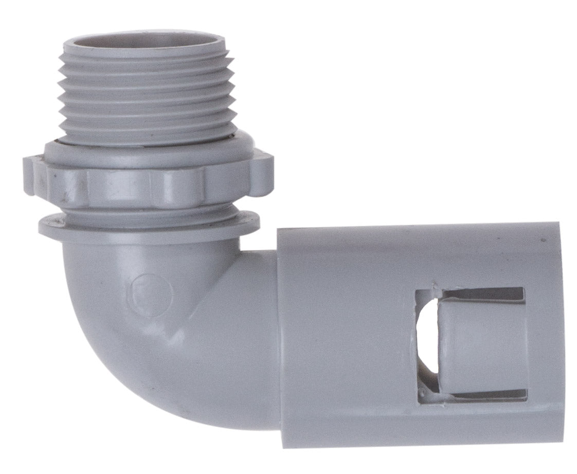 Flexible Conduit Right Angle Adaptor 20mm Grey