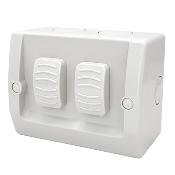 Switch - Double Grey 10amp Waterproof IP53