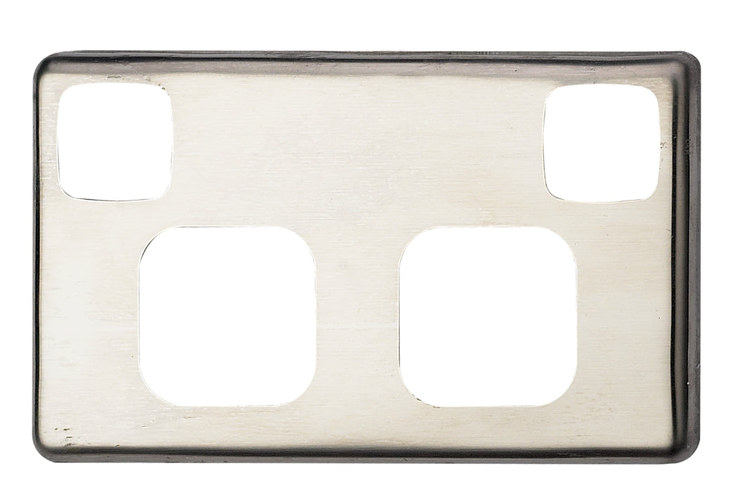 Double Horizontal Power Point Stainless Cover Plate