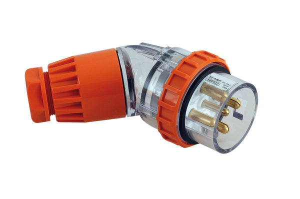 32 Amp Angle Plug 5 x Round Pins IP66