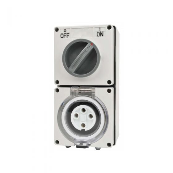 20 Amp Switched Socket 4 x Round Pins IP66