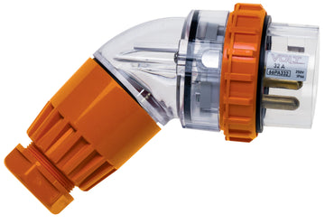 32 Amp Angle Plug 3 x Round Pins IP66