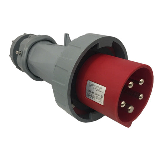 32 Amp Straight Plug 4 x Round Pins IP67